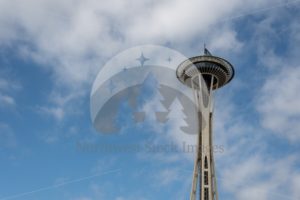 Seattle Space Needle against blue sky (10) - Northwest Stock Images