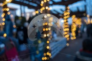 Village Green Christmas Lights - Northwest Stock Images