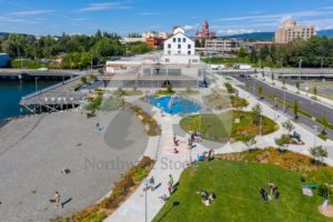 Waypoint Park & Granary Drone - Northwest Stock Images