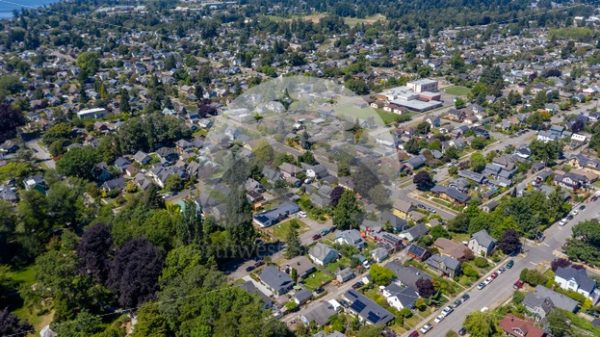 Columbia Drone with Columbia Elementary - Northwest Stock Images