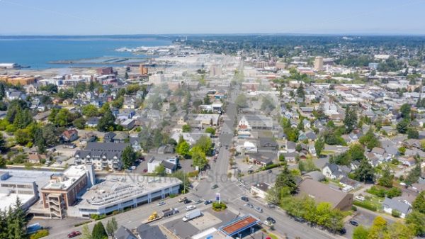 Downtown Drone from South State St - Northwest Stock Images