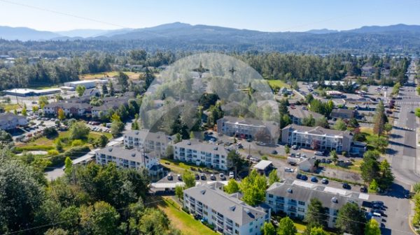 Sunset Pond Apts, Sunset Square, Post Office - Northwest Stock Images