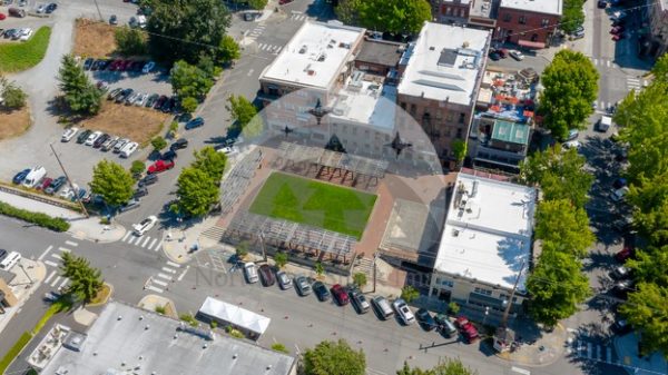 Village Green Drone - Northwest Stock Images